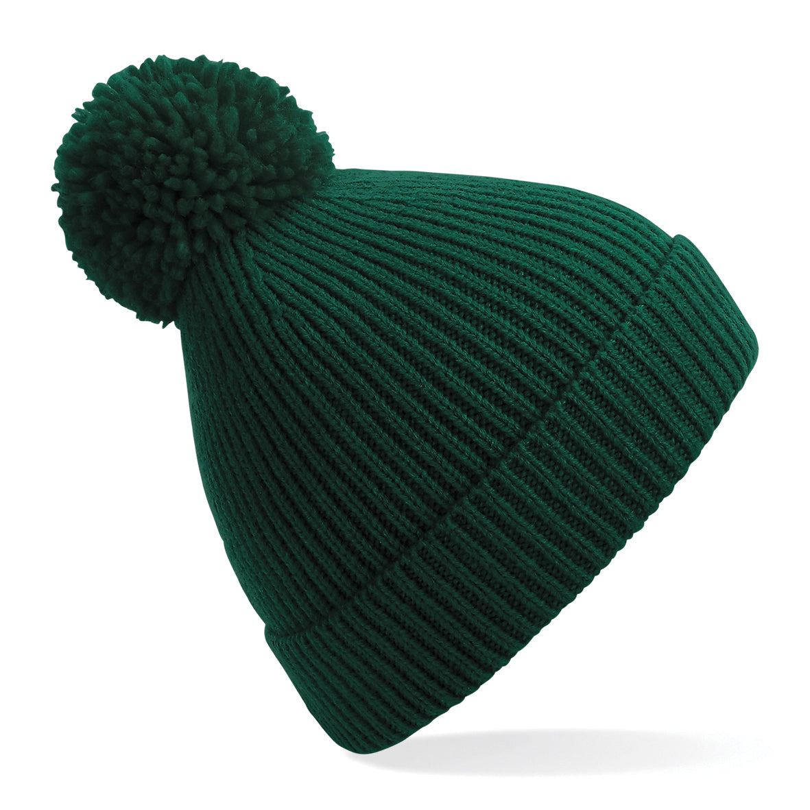 Engineered Ribbed Pom Pom Beanie (Embroidered)