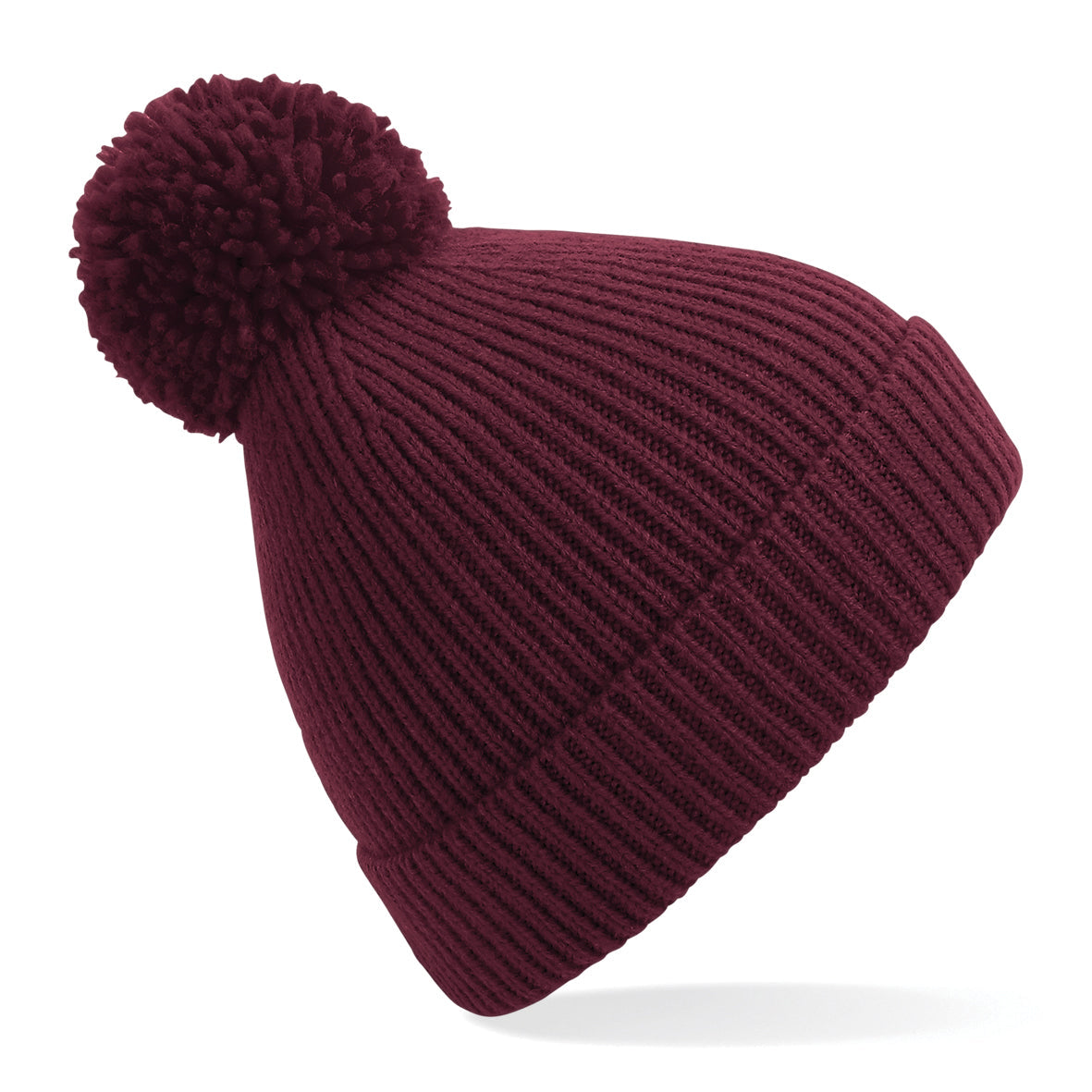 Engineered Ribbed Pom Pom Beanie (Embroidered)