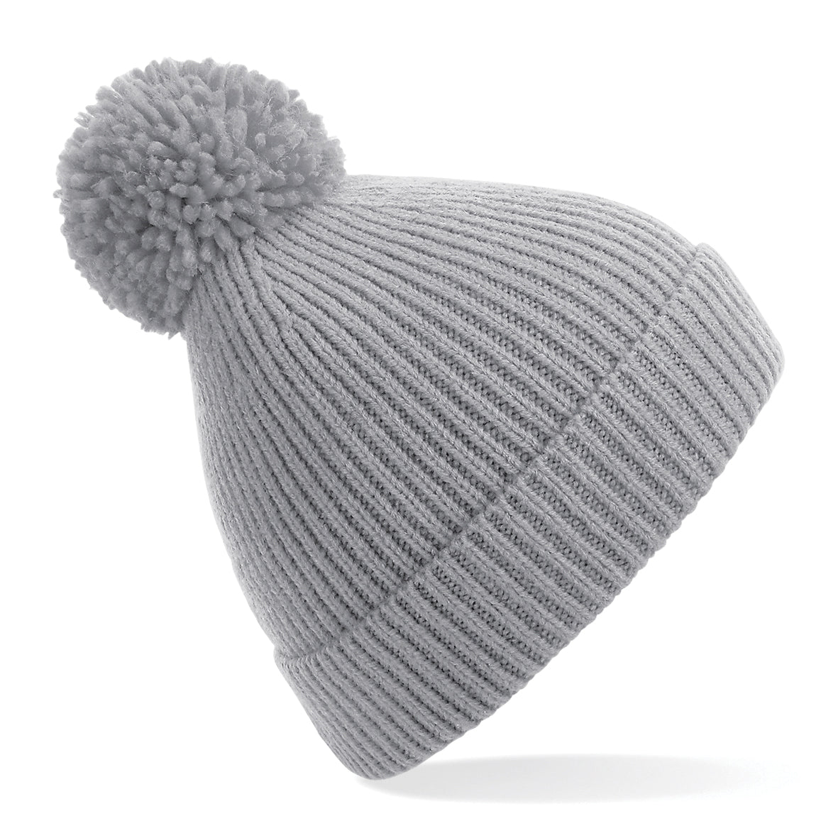 Engineered Ribbed Pom Pom Beanie (Embroidered)