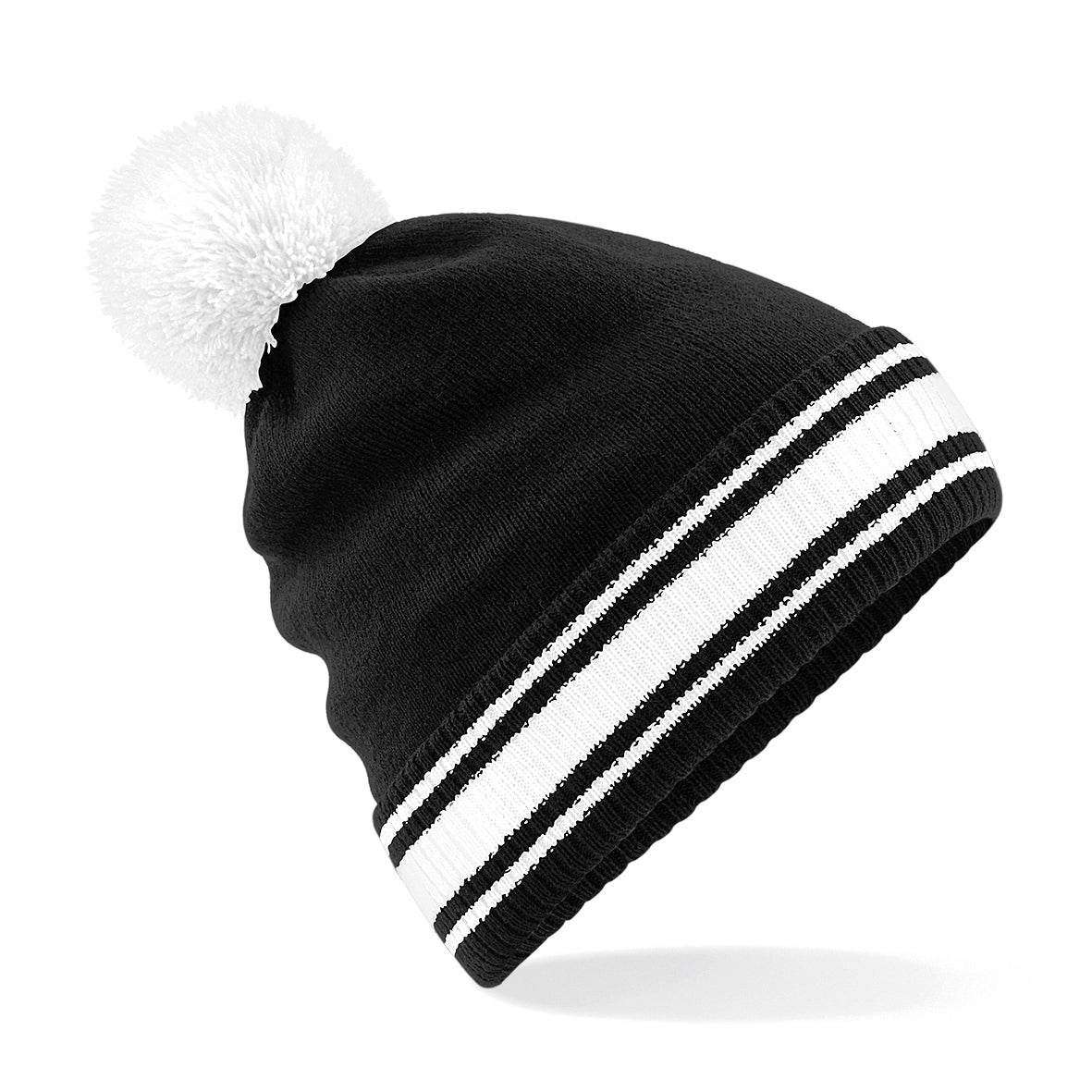 Pom Pom Stripe Teamwear Beanie (Embroidered)