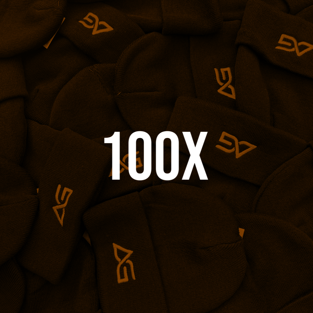100x Ribbed Beanies (Embroidered)