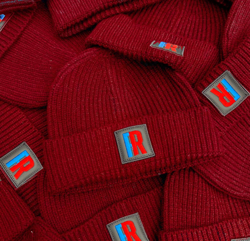 20x Rubber Patch Engineered knit ribbed beanie (Copy)
