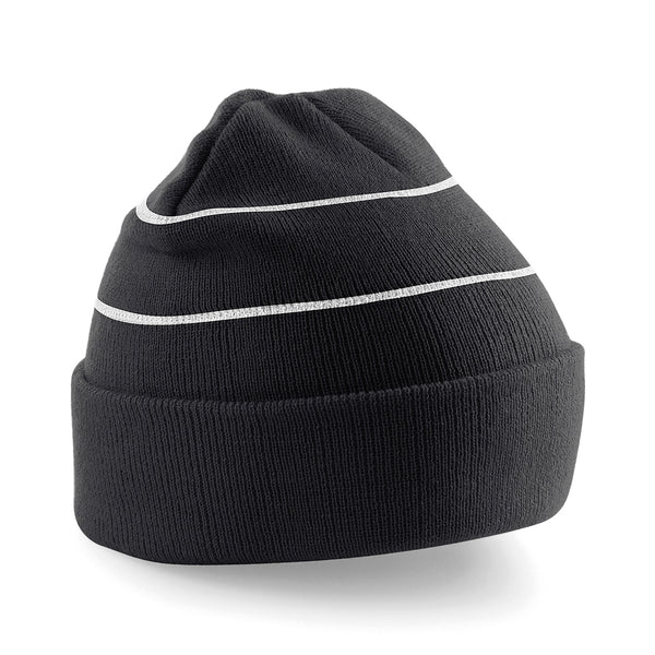 Reflective Striped Beanie (Embroidered)
