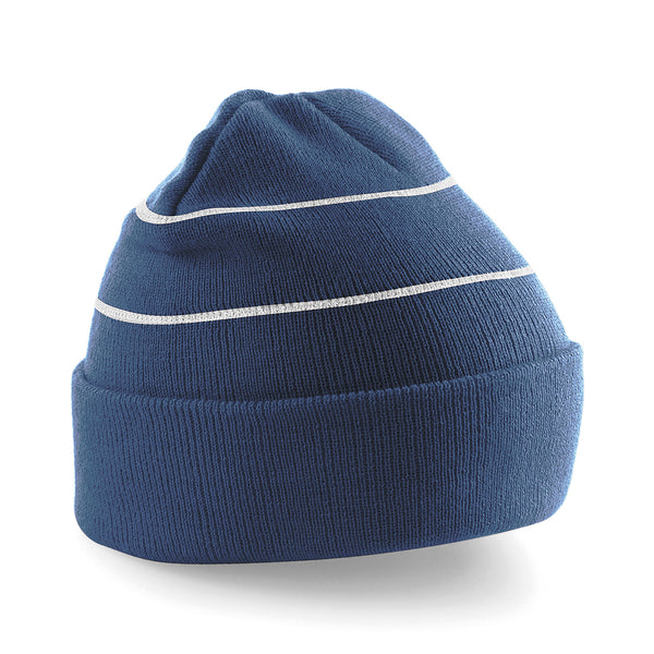 Reflective Striped Beanie (Embroidered)