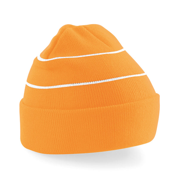 Reflective Striped Beanie (Embroidered)