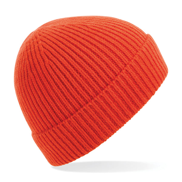 10x Rubber Patch Engineered knit ribbed beanie