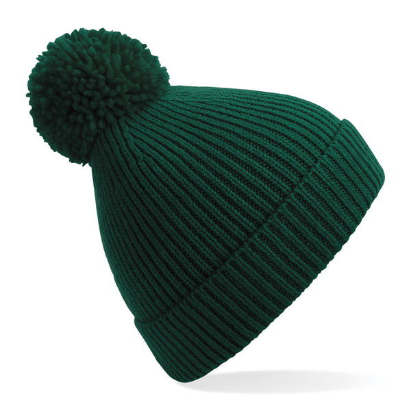 Engineered Ribbed Pom Pom Beanie (Embroidered)