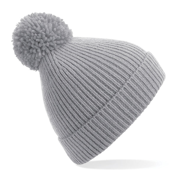Engineered Ribbed Pom Pom Beanie (Embroidered)
