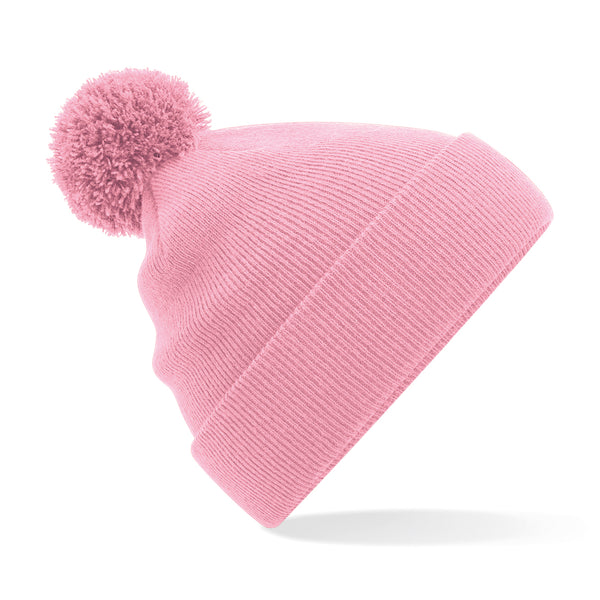Ribbed Pom Pom Beanies (Embroidered)
