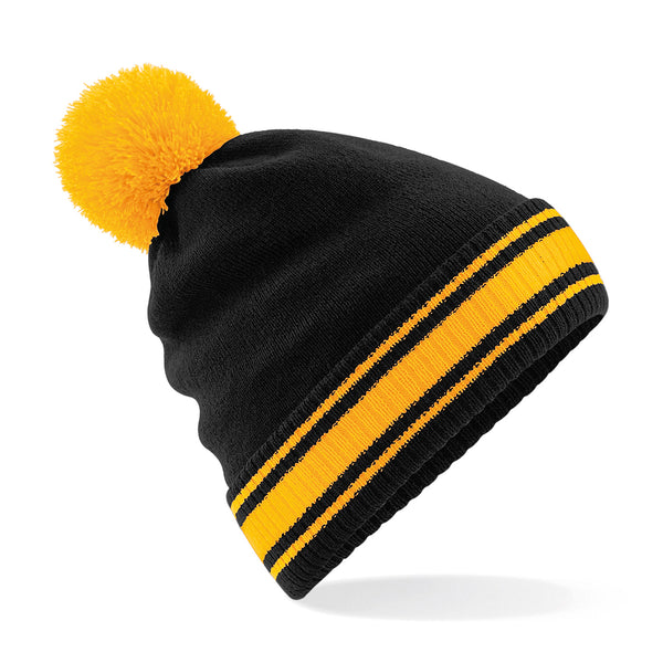 Pom Pom Stripe Teamwear Beanie (Embroidered)