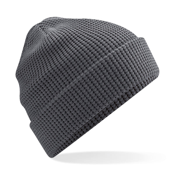 Organic Waffle Knit beanie (Embroidered)