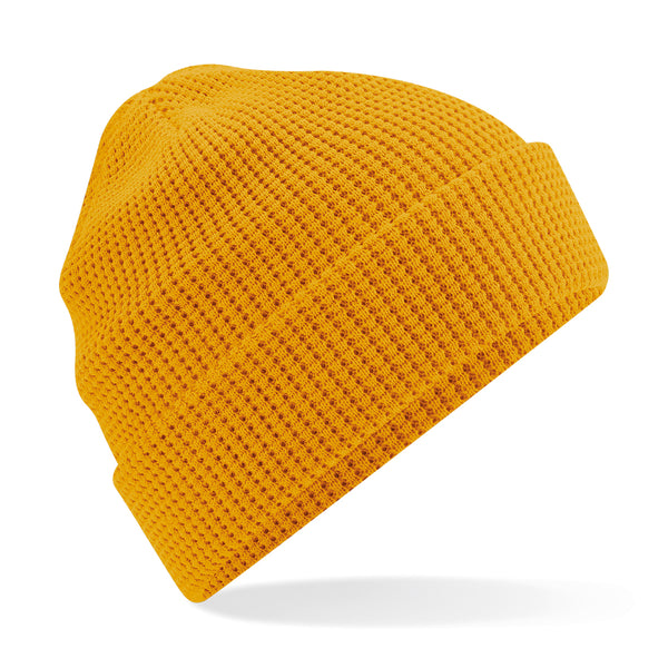 Organic Waffle Knit beanie (Embroidered)