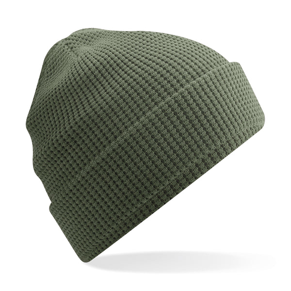 Organic Waffle Knit beanie (Embroidered)