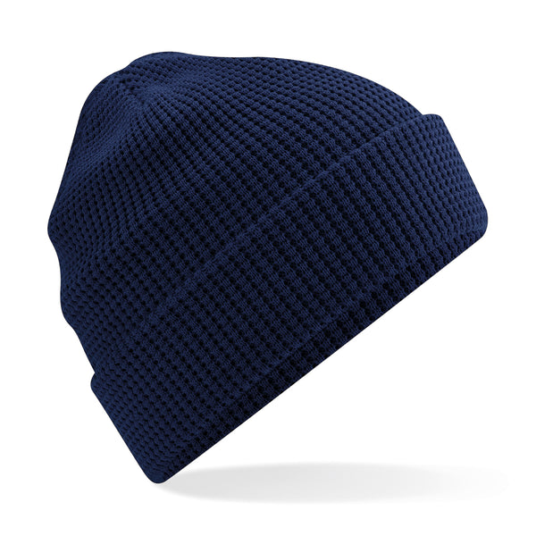 Organic Waffle Knit beanie (Embroidered)