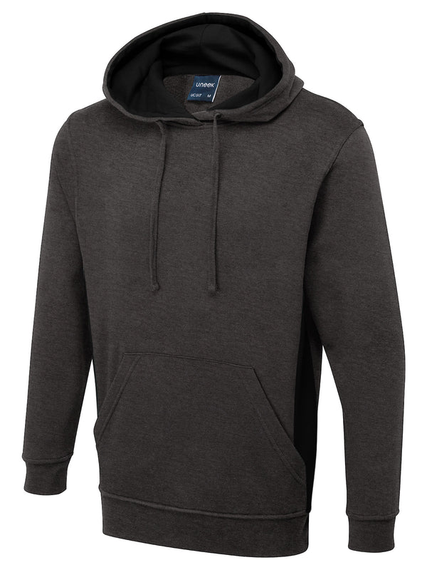 Two Tone Hooded Sweatshirt Uneek UC517