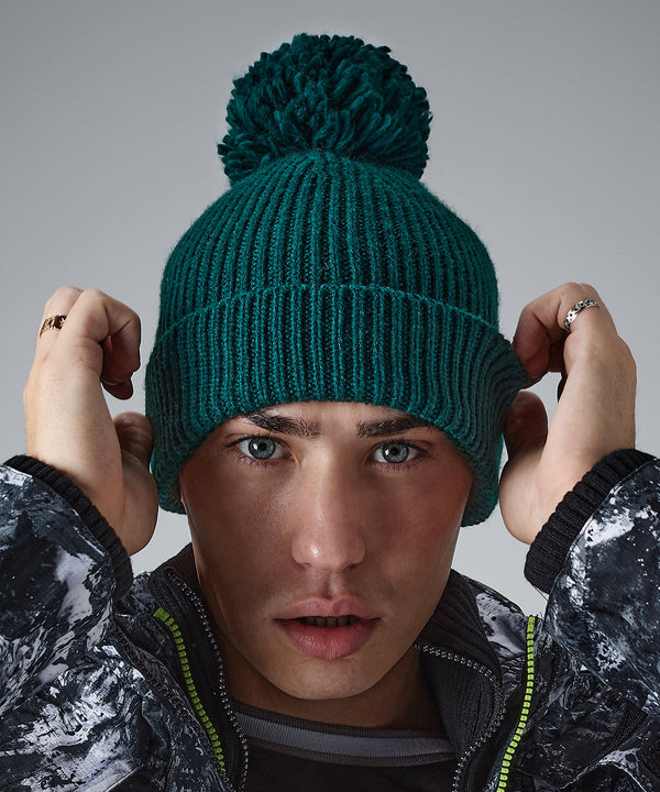 Engineered Ribbed Pom Pom Beanie (Embroidered)