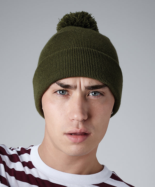 Ribbed Pom Pom Beanies (Embroidered)