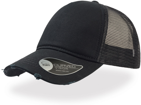 Rapper Destroyed 5 Panel Weathered Trucker (Embroidered)