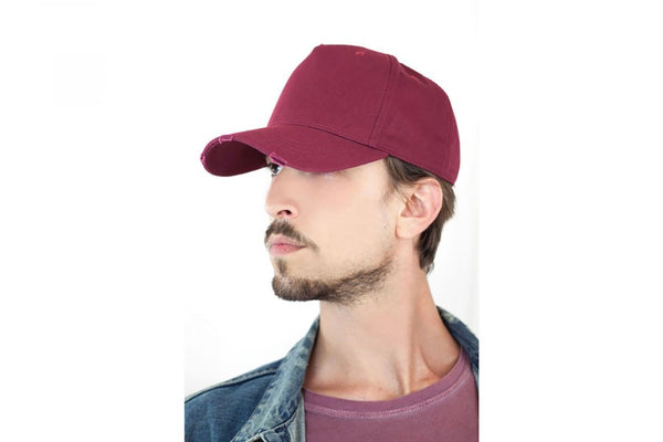 Distressed 5 Panel Cap (Embroidered)